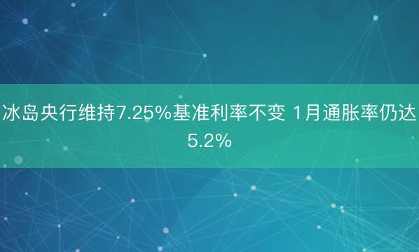 冰岛央行维持7.25%基准利率不变 1月通胀率仍达5.2%