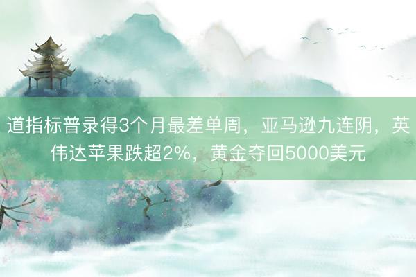 道指标普录得3个月最差单周，亚马逊九连阴，英伟达苹果跌超2%，黄金夺回5000美元
