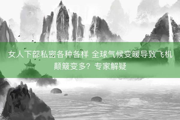 女人下部私密各种各样 全球气候变暖导致飞机颠簸变多？专家解疑