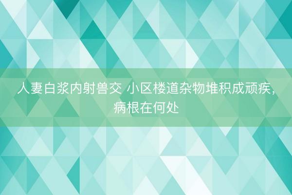 人妻白浆内射兽交 小区楼道杂物堆积成顽疾，病根在何处