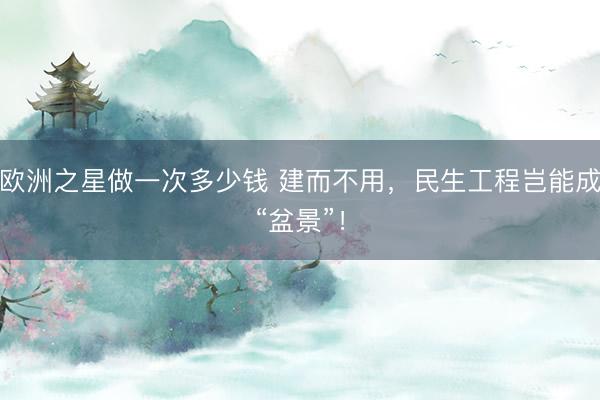 欧洲之星做一次多少钱 建而不用，民生工程岂能成“盆景”！
