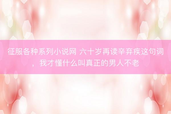 征服各种系列小说网 六十岁再读辛弃疾这句词，我才懂什么叫真正的男人不老