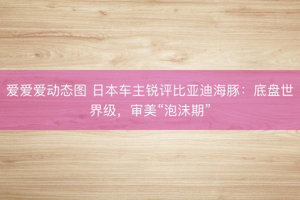 爱爱爱动态图 日本车主锐评比亚迪海豚：底盘世界级，审美“泡沫期”