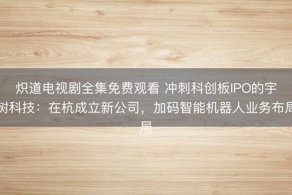 炽道电视剧全集免费观看 冲刺科创板IPO的宇树科技：在杭成立新公司，加码智能机器人业务布局