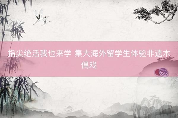 指尖绝活我也来学 集大海外留学生体验非遗木偶戏