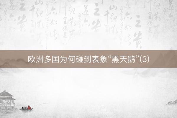 欧洲多国为何碰到表象“黑天鹅”(3)