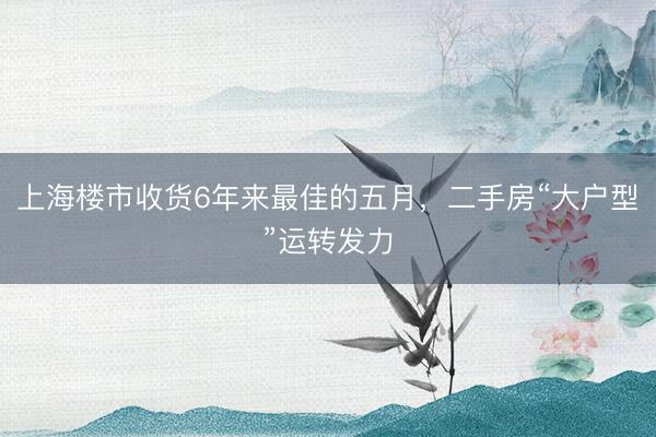 上海楼市收货6年来最佳的五月，二手房“大户型”运转发力