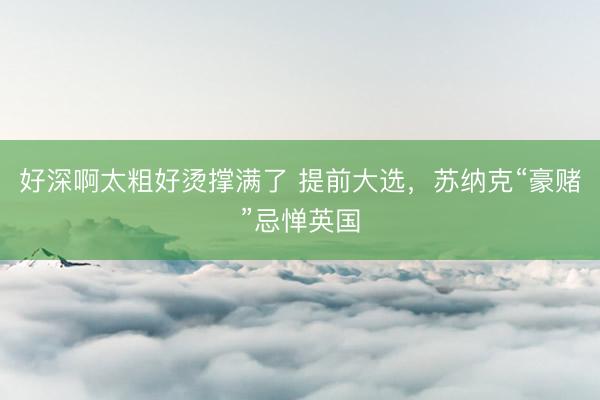 好深啊太粗好烫撑满了 提前大选，苏纳克“豪赌”忌惮英国