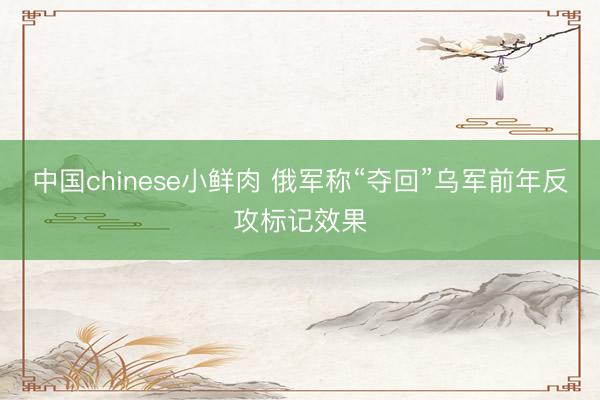 中国chinese小鲜肉 俄军称“夺回”乌军前年反攻标记效果