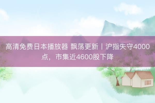 高清免费日本播放器 飘荡更新丨沪指失守4000点，市集近4600股下降