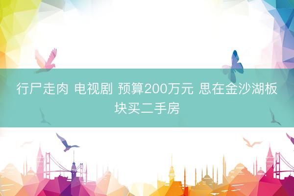 行尸走肉 电视剧 预算200万元 思在金沙湖板块买二手房