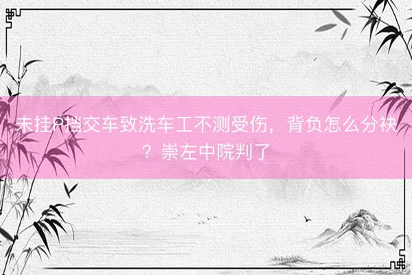未挂P挡交车致洗车工不测受伤，背负怎么分袂？崇左中院判了