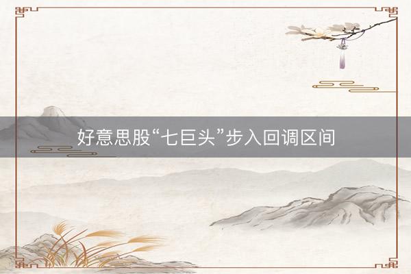 好意思股“七巨头”步入回调区间